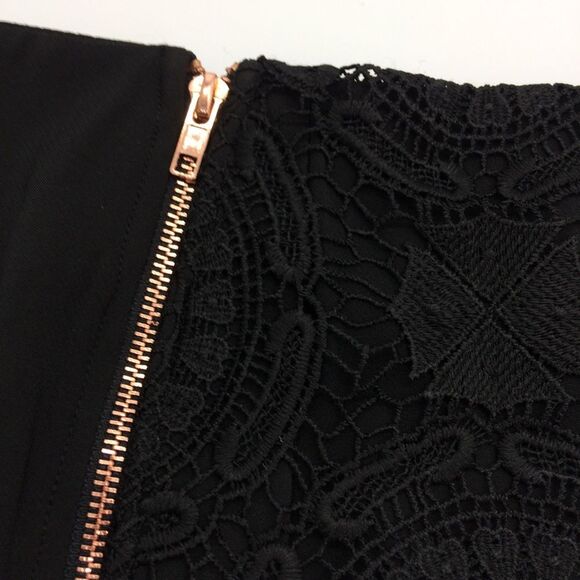 LF Rumor Boutique Mini Skirt with Asymmetric Hem and Partial Lace Front NWT - Picture 6 of 8